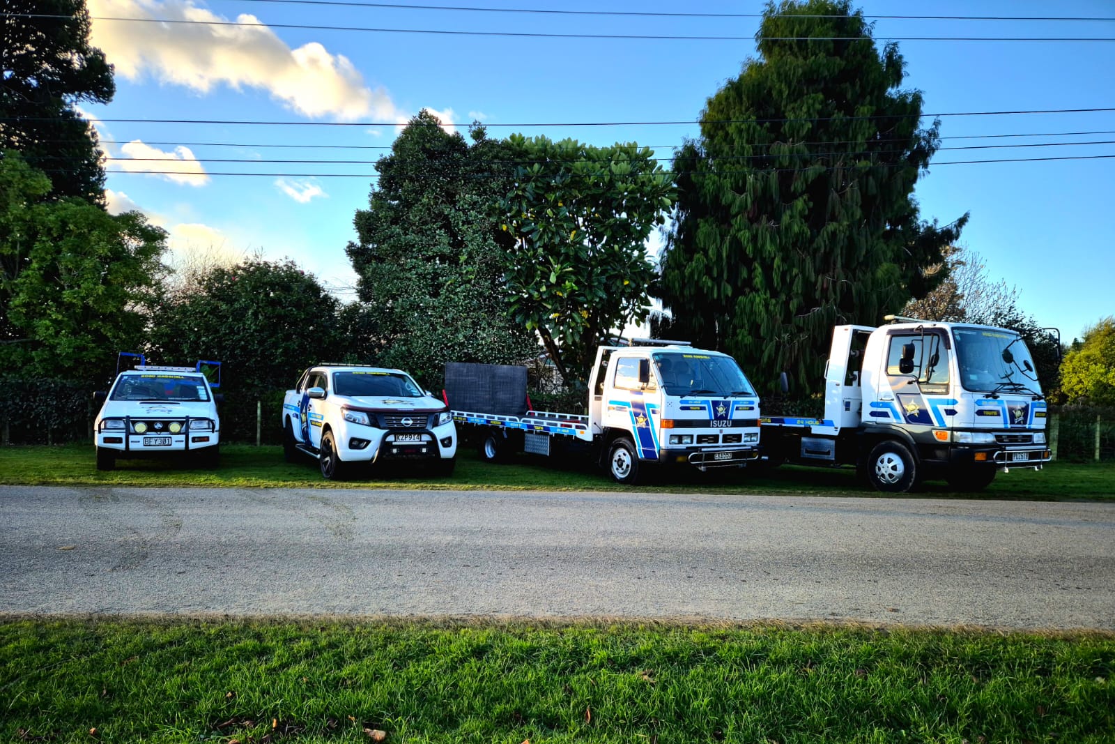 The full Road Marshall fleet of four recovery vehicles lined up